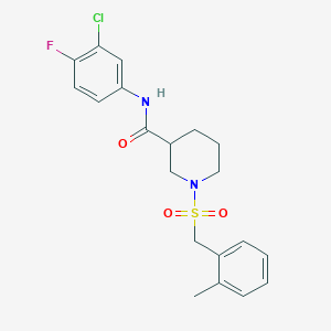 N-(3-chloro-4-fluorophenyl)-1-[(2-methylbenzyl)sulfonyl]piperidine-3-carboxamide