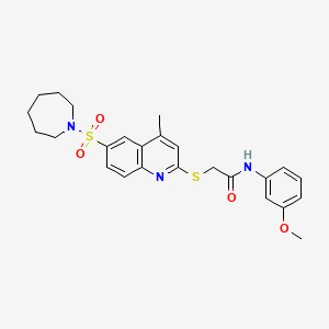 2-{[6-(Azepane-1-sulfonyl)-4-methylquinolin-2-YL]sulfanyl}-N-(3-methoxyphenyl)acetamide