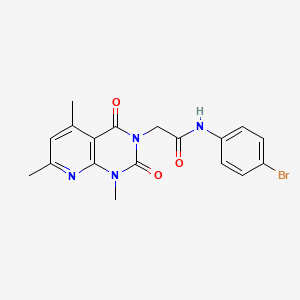 molecular formula C18H17BrN4O3 B11229124 N-(4-bromophenyl)-2-(1,5,7-trimethyl-2,4-dioxo-1,4-dihydropyrido[2,3-d]pyrimidin-3(2H)-yl)acetamide 