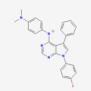 molecular formula C26H22FN5 B11229132 N'-[7-(4-fluorophenyl)-5-phenyl-7H-pyrrolo[2,3-d]pyrimidin-4-yl]-N,N-dimethylbenzene-1,4-diamine 