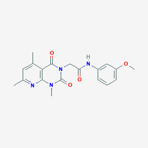 molecular formula C19H20N4O4 B11229133 N-(3-methoxyphenyl)-2-(1,5,7-trimethyl-2,4-dioxo-1,4-dihydropyrido[2,3-d]pyrimidin-3(2H)-yl)acetamide 