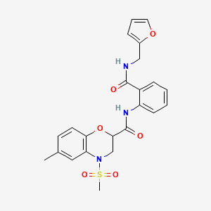 N-{2-[(furan-2-ylmethyl)carbamoyl]phenyl}-6-methyl-4-(methylsulfonyl)-3,4-dihydro-2H-1,4-benzoxazine-2-carboxamide