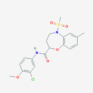 N-(3-chloro-4-methoxyphenyl)-7-methyl-5-(methylsulfonyl)-2,3,4,5-tetrahydro-1,5-benzoxazepine-2-carboxamide