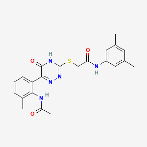 2-({6-[2-(acetylamino)-3-methylphenyl]-5-oxo-2,5-dihydro-1,2,4-triazin-3-yl}sulfanyl)-N-(3,5-dimethylphenyl)acetamide