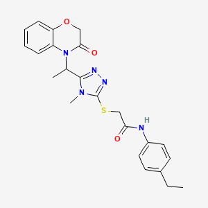 N-(4-ethylphenyl)-2-({4-methyl-5-[1-(3-oxo-2,3-dihydro-4H-1,4-benzoxazin-4-yl)ethyl]-4H-1,2,4-triazol-3-yl}sulfanyl)acetamide