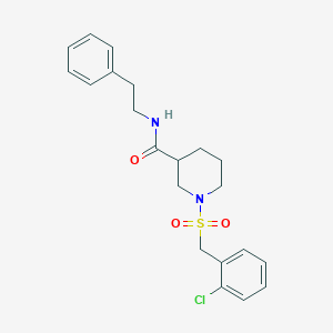 molecular formula C21H25ClN2O3S B11229191 1-[(2-chlorobenzyl)sulfonyl]-N-(2-phenylethyl)piperidine-3-carboxamide 