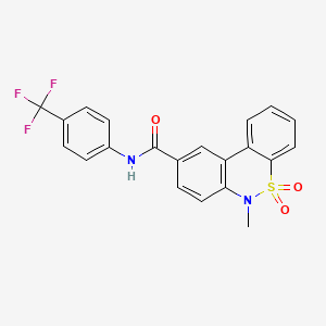 molecular formula C21H15F3N2O3S B11229201 6-methyl-N-[4-(trifluoromethyl)phenyl]-6H-dibenzo[c,e][1,2]thiazine-9-carboxamide 5,5-dioxide 