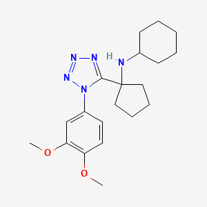 molecular formula C20H29N5O2 B11229203 N-{1-[1-(3,4-dimethoxyphenyl)-1H-tetrazol-5-yl]cyclopentyl}cyclohexanamine 