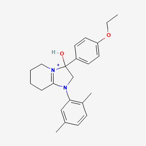 1-(2,5-Dimethylphenyl)-3-(4-ethoxyphenyl)-3-hydroxy-2,3,5,6,7,8-hexahydroimidazo[1,2-a]pyridin-1-ium