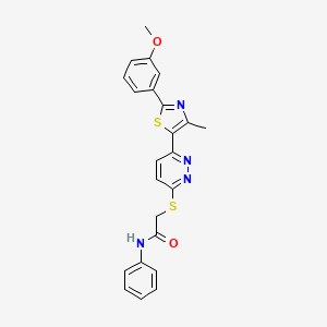 molecular formula C23H20N4O2S2 B11229257 2-((6-(2-(3-methoxyphenyl)-4-methylthiazol-5-yl)pyridazin-3-yl)thio)-N-phenylacetamide 