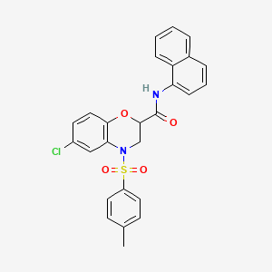 6-chloro-4-[(4-methylphenyl)sulfonyl]-N-(naphthalen-1-yl)-3,4-dihydro-2H-1,4-benzoxazine-2-carboxamide