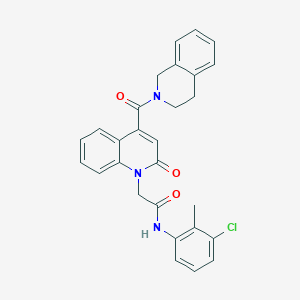 molecular formula C28H24ClN3O3 B11229276 N-(3-chloro-2-methylphenyl)-2-[4-(3,4-dihydroisoquinolin-2(1H)-ylcarbonyl)-2-oxoquinolin-1(2H)-yl]acetamide 