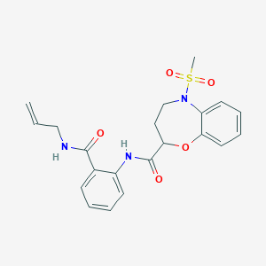 5-(methylsulfonyl)-N-[2-(prop-2-en-1-ylcarbamoyl)phenyl]-2,3,4,5-tetrahydro-1,5-benzoxazepine-2-carboxamide