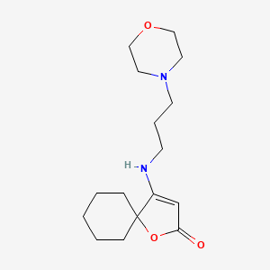 molecular formula C16H26N2O3 B11229397 4-{[3-(Morpholin-4-yl)propyl]amino}-1-oxaspiro[4.5]dec-3-en-2-one 