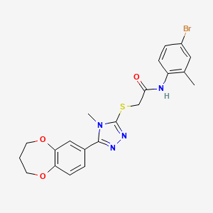 N-(4-bromo-2-methylphenyl)-2-{[5-(3,4-dihydro-2H-1,5-benzodioxepin-7-yl)-4-methyl-4H-1,2,4-triazol-3-yl]sulfanyl}acetamide