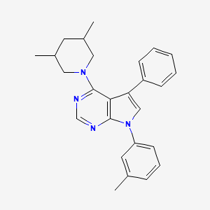 4-(3,5-dimethylpiperidin-1-yl)-7-(3-methylphenyl)-5-phenyl-7H-pyrrolo[2,3-d]pyrimidine