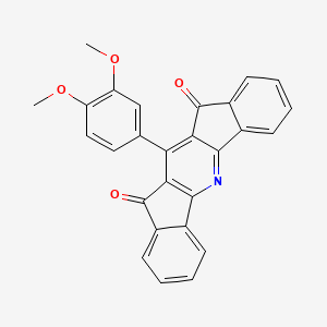 molecular formula C27H17NO4 B11229518 12-(3,4-dimethoxyphenyl)-2-azapentacyclo[11.7.0.03,11.04,9.015,20]icosa-1,3(11),4,6,8,12,15,17,19-nonaene-10,14-dione 