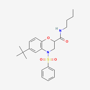 N-butyl-6-tert-butyl-4-(phenylsulfonyl)-3,4-dihydro-2H-1,4-benzoxazine-2-carboxamide