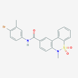 molecular formula C21H17BrN2O3S B11229602 N-(4-bromo-3-methylphenyl)-6-methyl-6H-dibenzo[c,e][1,2]thiazine-9-carboxamide 5,5-dioxide 