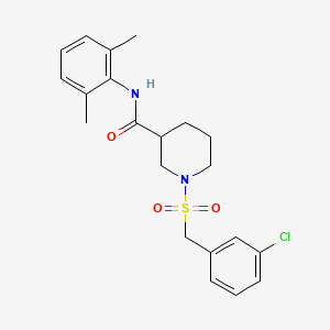 molecular formula C21H25ClN2O3S B11229619 1-[(3-chlorobenzyl)sulfonyl]-N-(2,6-dimethylphenyl)piperidine-3-carboxamide 