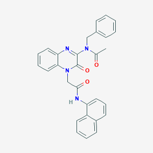 molecular formula C29H24N4O3 B11229629 N-Benzyl-N-(4-{[(naphthalen-1-YL)carbamoyl]methyl}-3-oxo-3,4-dihydroquinoxalin-2-YL)acetamide 