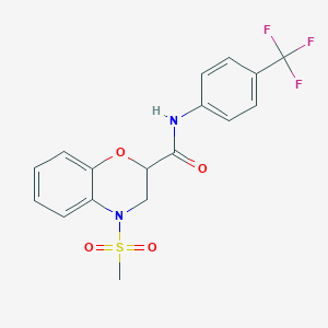 4-(methylsulfonyl)-N-[4-(trifluoromethyl)phenyl]-3,4-dihydro-2H-1,4-benzoxazine-2-carboxamide