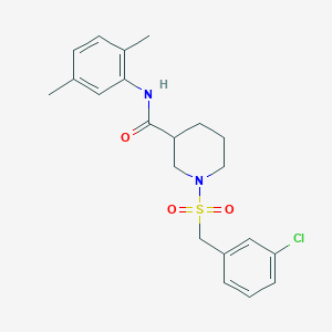 molecular formula C21H25ClN2O3S B11229637 1-[(3-chlorobenzyl)sulfonyl]-N-(2,5-dimethylphenyl)piperidine-3-carboxamide 