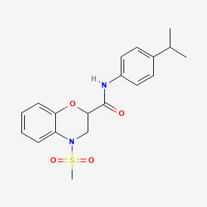 4-(methylsulfonyl)-N-[4-(propan-2-yl)phenyl]-3,4-dihydro-2H-1,4-benzoxazine-2-carboxamide