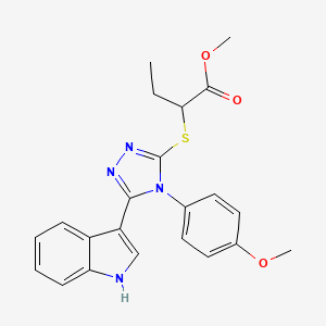 methyl 2-{[5-(1H-indol-3-yl)-4-(4-methoxyphenyl)-4H-1,2,4-triazol-3-yl]sulfanyl}butanoate