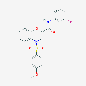 N-(3-fluorophenyl)-4-[(4-methoxyphenyl)sulfonyl]-3,4-dihydro-2H-1,4-benzoxazine-2-carboxamide