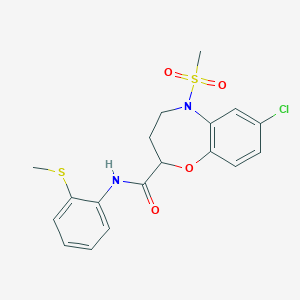 7-chloro-N-[2-(methylsulfanyl)phenyl]-5-(methylsulfonyl)-2,3,4,5-tetrahydro-1,5-benzoxazepine-2-carboxamide