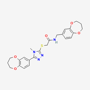 N-(3,4-dihydro-2H-1,5-benzodioxepin-7-ylmethyl)-2-{[5-(3,4-dihydro-2H-1,5-benzodioxepin-7-yl)-4-methyl-4H-1,2,4-triazol-3-yl]sulfanyl}acetamide