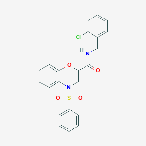 N-(2-chlorobenzyl)-4-(phenylsulfonyl)-3,4-dihydro-2H-1,4-benzoxazine-2-carboxamide