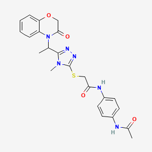 N-[4-(acetylamino)phenyl]-2-({4-methyl-5-[1-(3-oxo-2,3-dihydro-4H-1,4-benzoxazin-4-yl)ethyl]-4H-1,2,4-triazol-3-yl}sulfanyl)acetamide