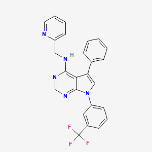 molecular formula C25H18F3N5 B11229834 5-phenyl-N-(pyridin-2-ylmethyl)-7-[3-(trifluoromethyl)phenyl]-7H-pyrrolo[2,3-d]pyrimidin-4-amine 