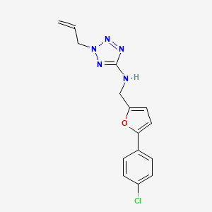 molecular formula C15H14ClN5O B11229844 N-{[5-(4-chlorophenyl)furan-2-yl]methyl}-2-(prop-2-en-1-yl)-2H-tetrazol-5-amine 