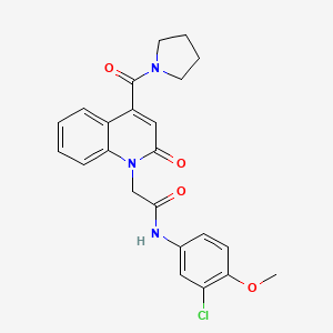 N-(3-chloro-4-methoxyphenyl)-2-[2-oxo-4-(pyrrolidin-1-ylcarbonyl)quinolin-1(2H)-yl]acetamide