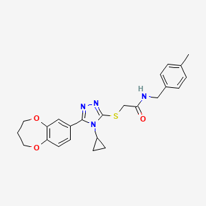 2-{[4-cyclopropyl-5-(3,4-dihydro-2H-1,5-benzodioxepin-7-yl)-4H-1,2,4-triazol-3-yl]sulfanyl}-N-(4-methylbenzyl)acetamide