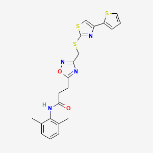 N-(2,6-dimethylphenyl)-3-[3-({[4-(thiophen-2-yl)-1,3-thiazol-2-yl]sulfanyl}methyl)-1,2,4-oxadiazol-5-yl]propanamide