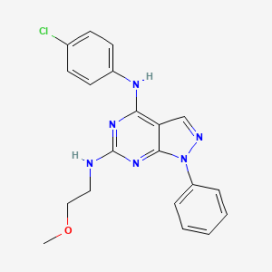 molecular formula C20H19ClN6O B11229888 N~4~-(4-chlorophenyl)-N~6~-(2-methoxyethyl)-1-phenyl-1H-pyrazolo[3,4-d]pyrimidine-4,6-diamine 