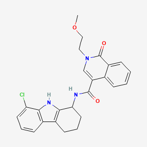 molecular formula C25H24ClN3O3 B11229889 N-(8-chloro-2,3,4,9-tetrahydro-1H-carbazol-1-yl)-2-(2-methoxyethyl)-1-oxo-1,2-dihydroisoquinoline-4-carboxamide 