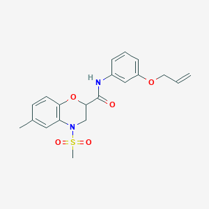 6-methyl-4-(methylsulfonyl)-N-[3-(prop-2-en-1-yloxy)phenyl]-3,4-dihydro-2H-1,4-benzoxazine-2-carboxamide