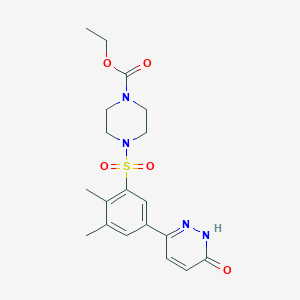 molecular formula C19H24N4O5S B11229908 Ethyl 4-{[2,3-dimethyl-5-(6-oxo-1,6-dihydropyridazin-3-yl)phenyl]sulfonyl}piperazine-1-carboxylate 