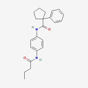 molecular formula C22H26N2O2 B11229920 N-[4-(butyrylamino)phenyl]-1-phenylcyclopentanecarboxamide 