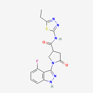 N-(5-ethyl-1,3,4-thiadiazol-2-yl)-1-(4-fluoro-1H-indazol-3-yl)-5-oxopyrrolidine-3-carboxamide