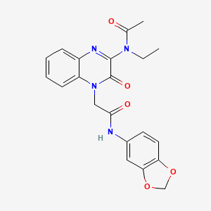 N-(4-{[(2H-1,3-Benzodioxol-5-YL)carbamoyl]methyl}-3-oxo-3,4-dihydroquinoxalin-2-YL)-N-ethylacetamide