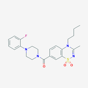 molecular formula C23H27FN4O3S B11229981 (4-butyl-3-methyl-1,1-dioxido-4H-1,2,4-benzothiadiazin-7-yl)[4-(2-fluorophenyl)piperazin-1-yl]methanone 