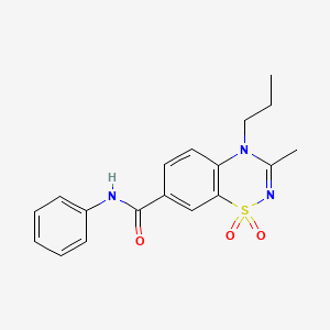 molecular formula C18H19N3O3S B11229996 3-methyl-N-phenyl-4-propyl-4H-1,2,4-benzothiadiazine-7-carboxamide 1,1-dioxide 