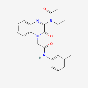 N-(4-{2-[(3,5-dimethylphenyl)amino]-2-oxoethyl}-3-oxo-3,4-dihydroquinoxalin-2-yl)-N-ethylacetamide