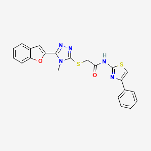 2-{[5-(1-benzofuran-2-yl)-4-methyl-4H-1,2,4-triazol-3-yl]sulfanyl}-N-(4-phenyl-1,3-thiazol-2-yl)acetamide